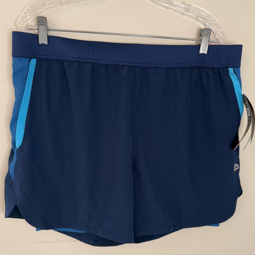 RBX Navy Blue XL/TG Athletic Shorts with Light Blue Trim